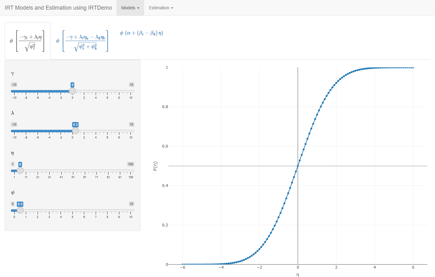 Probit response function of Thurstonian IRT